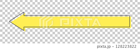 向左的黃色箭頭線圖示 - 簡單、時尚、長、醒目的框架和裝飾 128223822