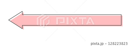 ピンク/薄い赤色の左向きの矢印のアイコン - シンプルでおしゃれな横に長い目立つフレーム・あしらい ピンク/薄い赤色の左向きの矢印のアイコン - シンプルでおしゃれな横に長い目立つフレーム・あしらい 128223823