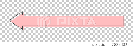 ピンク/薄い赤色の左向きの矢印のアイコン - シンプルでおしゃれな横に長い目立つフレーム・あしらい ピンク/薄い赤色の左向きの矢印のアイコン - シンプルでおしゃれな横に長い目立つフレーム・あしらい 128223823