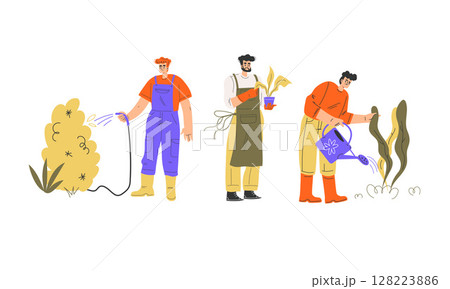 Farmers Actively Engaging in Various Agricultural Activities Across Diverse Fields and Areas 128223886
