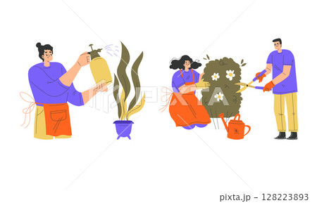 Engaging in Gardening Together Nurturing Our Vibrant Plants Within an Inviting Environment 128223893