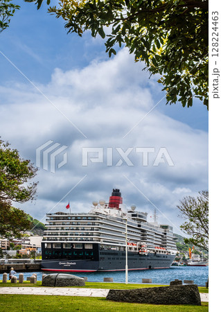 長崎港客船入港（Queen Elizabeth）水辺の森公園【長崎市】 128224463
