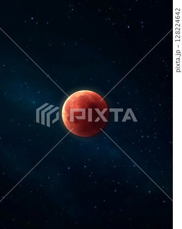 月食のイラスト　AI画像 128224642