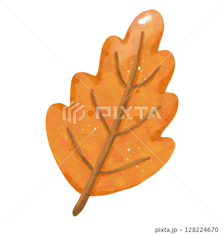 Hello Autumn Watercolor Clipart Set with Leaves, Pumpkin, Coffee, and Scarf 128224670