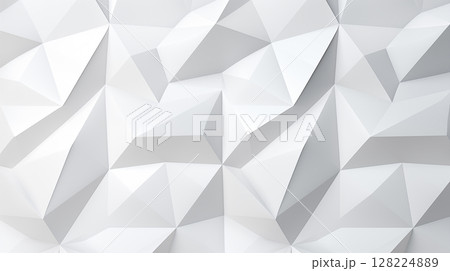Abstract minimalist geometric triangle lowpoly mosaic pattern. White triangular abstract background. 128224889