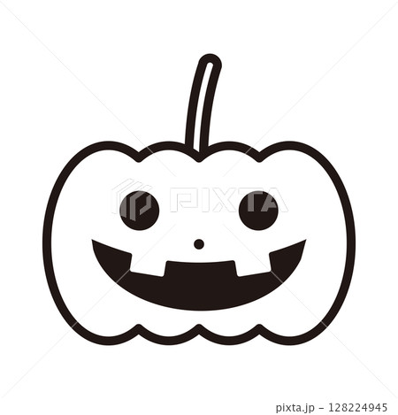にっこり笑顔のかぼちゃのイラスト 128224945