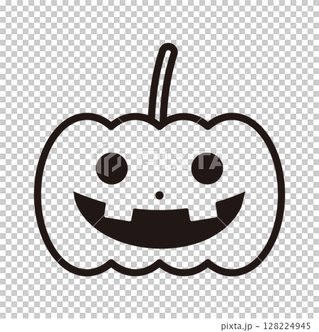 にっこり笑顔のかぼちゃのイラスト 128224945