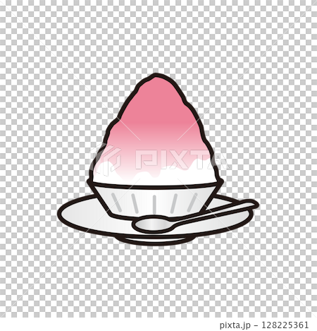 Strawberry flavored shaved ice illustration Strawberry flavored shaved ice illustration 128225361