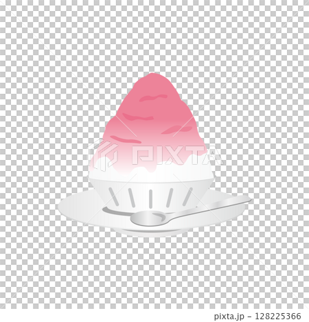 草莓口味刨冰插畫 草莓口味刨冰插畫 128225366