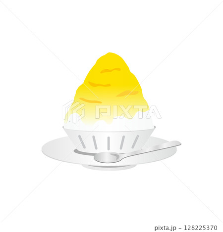 レモン味のかき氷 イラスト レモン味のかき氷 イラスト 128225370