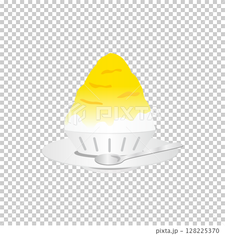 レモン味のかき氷 イラスト レモン味のかき氷 イラスト 128225370