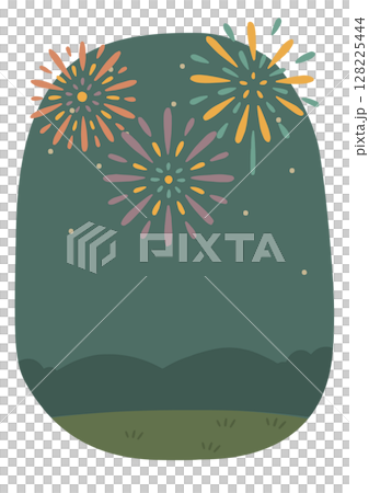 夜空に咲く花火(背景)、Fireworks Blooming in the Night Sky 128225444