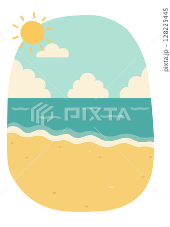 夏の砂浜と青い海、Summer Ocean and Sandy Shore 128225445