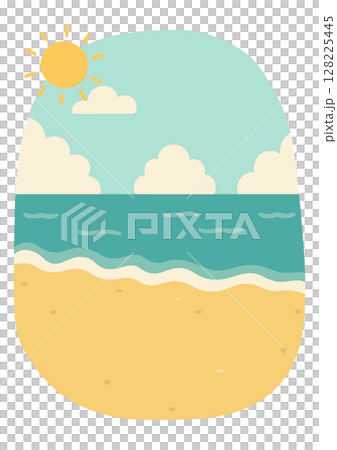 夏の砂浜と青い海、Summer Ocean and Sandy Shore 128225445