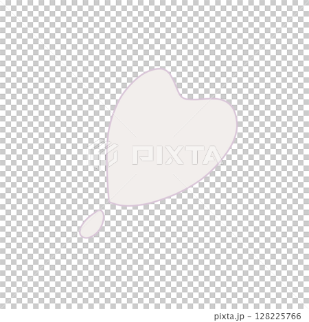 手描きのビックリマーク - ハート型2（ミルキーホワイト × 柔らかいラベンダー色） 128225766