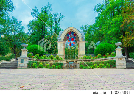 Monument glass jet in Kislovodsk National Park in Kislovodsk city, Russia 128225891