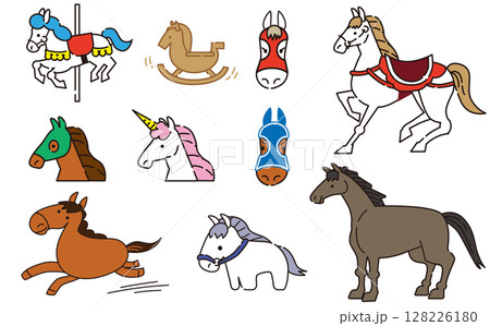 色々な馬のベクターイラスト素材セット 色々な馬のベクターイラスト素材セット 128226180