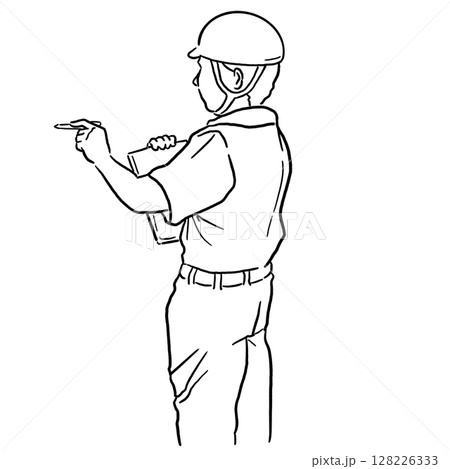 現場監督_線画 128226333