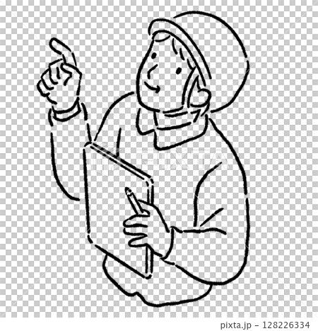 現場監督の男性_線画 現場監督の男性_線画 128226334