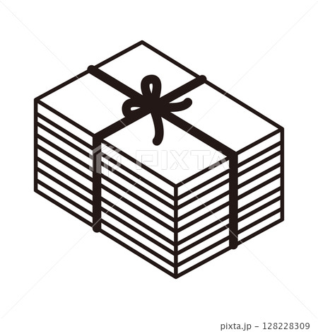 ひもで縛られた本のイラスト 128228309