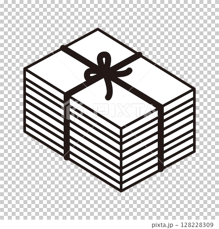 ひもで縛られた本のイラスト 128228309