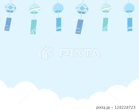 爽やかな風鈴と青空の背景 横位置 爽やかな風鈴と青空の背景 横位置 128228723