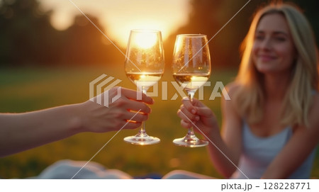couple with champagne glasses 128228771