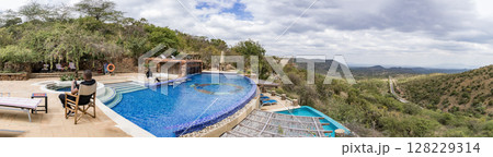 Swimming pool nature landscapes outdoors park panoramic scenic views Kenya East Africa 128229314