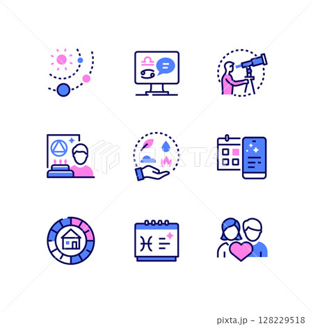Astrology concept - modern line design style icons set 128229518