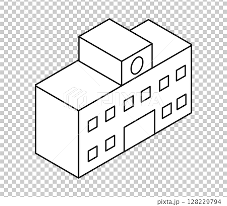 Simple school isometric illustration vector 128229794