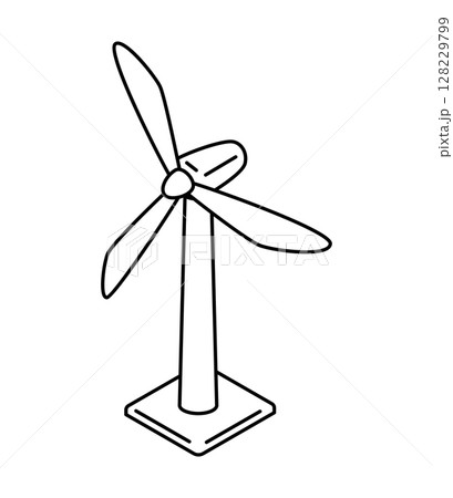 シンプルな風車のアイソメイラスト ベクター シンプルな風車のアイソメイラスト ベクター 128229799