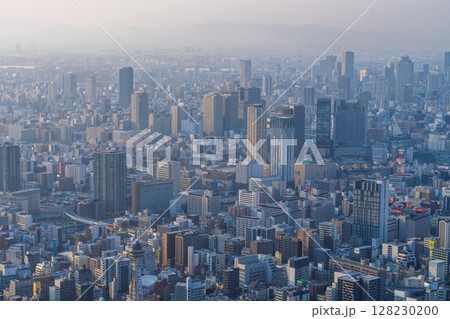 《大阪府》大阪都市風景・都心の夕景 128230200