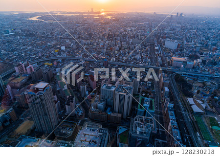 《大阪府》大阪都市風景・都心の夕景 《大阪府》大阪都市風景・都心の夕景 128230218