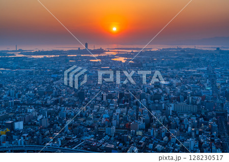 《大阪府》大阪都市風景・都心の夕景 《大阪府》大阪都市風景・都心の夕景 128230517
