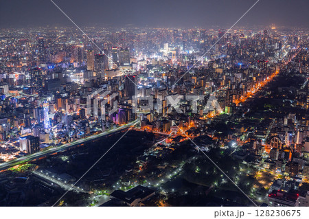 《大阪府》大阪都市夜景・都心の摩天楼 《大阪府》大阪都市夜景・都心の摩天楼 128230675