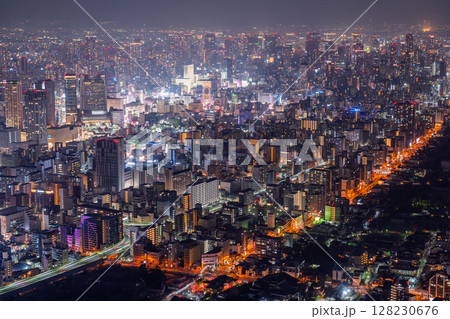 《大阪府》大阪都市夜景・都心の摩天楼 《大阪府》大阪都市夜景・都心の摩天楼 128230676