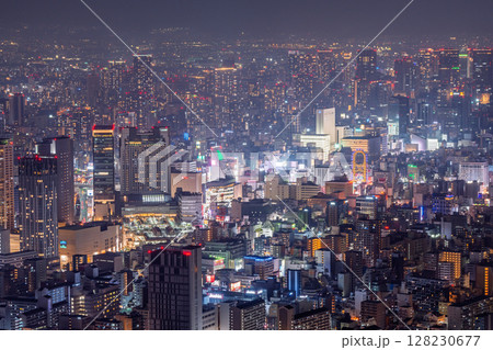 《大阪府》大阪都市夜景・都心の摩天楼 《大阪府》大阪都市夜景・都心の摩天楼 128230677
