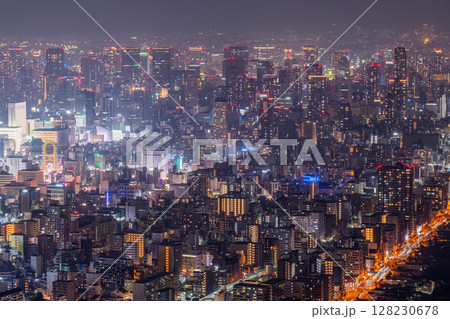 《大阪府》大阪都市夜景・都心の摩天楼 128230678