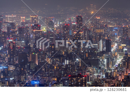 《大阪府》大阪都市夜景・都心の摩天楼 128230681