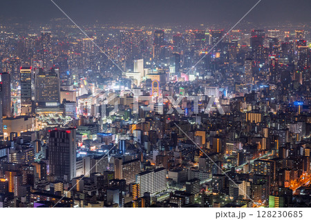 《大阪府》大阪都市夜景・都心の摩天楼 128230685