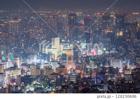 《大阪府》大阪都市夜景・都心の摩天楼 《大阪府》大阪都市夜景・都心の摩天楼 128230686