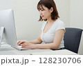 真剣にPC作業をする女性 128230706