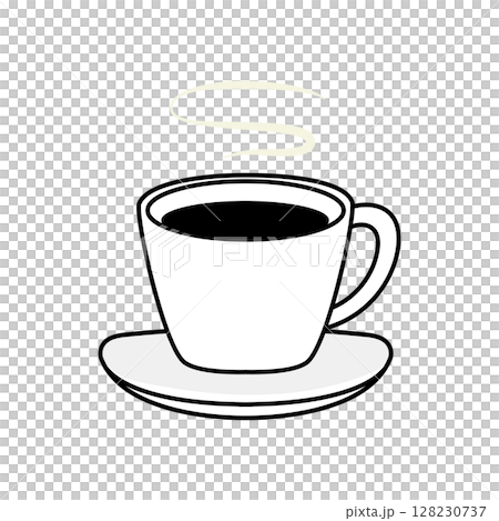 插圖 向量 插圖 咖啡 杯 熱氣騰騰 白色背景 128230737