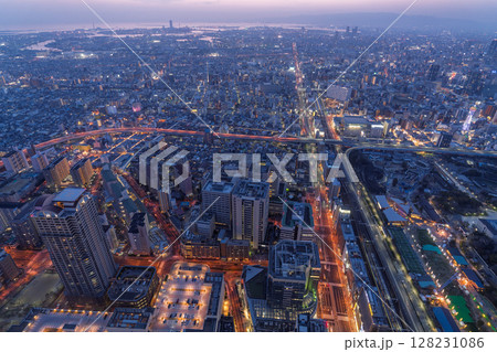 《大阪府》大阪都市夜景・都心の夜景 《大阪府》大阪都市夜景・都心の夜景 128231086