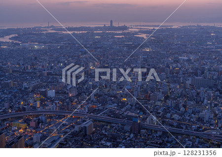 《大阪府》大阪都市夜景・都心の夜景 128231356