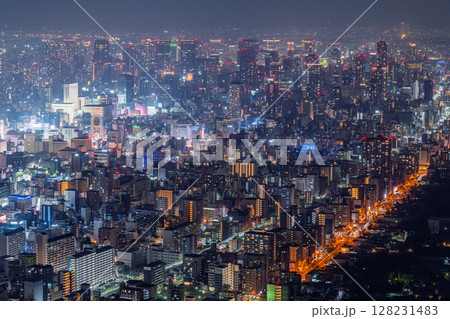 《大阪府》大阪都市夜景・都心の摩天楼 128231483