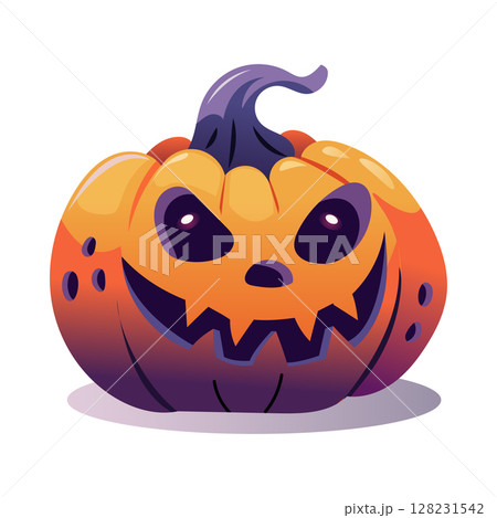 A Spooky Halloween Pumpkin Featuring a Sinister Face Design that Elicits Frights and Chills A Spooky Halloween Pumpkin Featuring a Sinister Face Design that Elicits Frights and Chills 128231542
