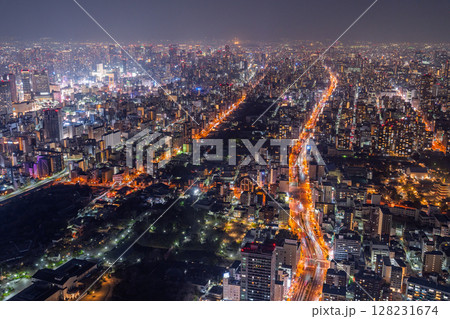 《大阪府》大阪都市夜景・都心の摩天楼 《大阪府》大阪都市夜景・都心の摩天楼 128231674