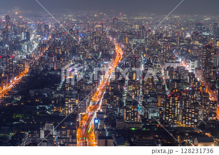 《大阪府》大阪都市夜景・都心の夜景 128231736