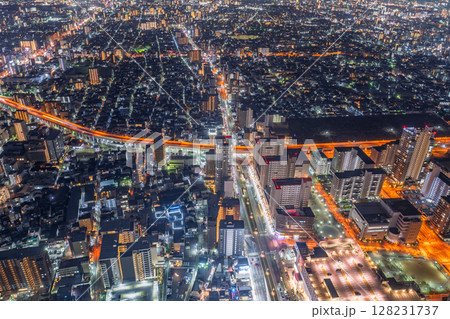 《大阪府》大阪都市夜景・都心の夜景 128231737
